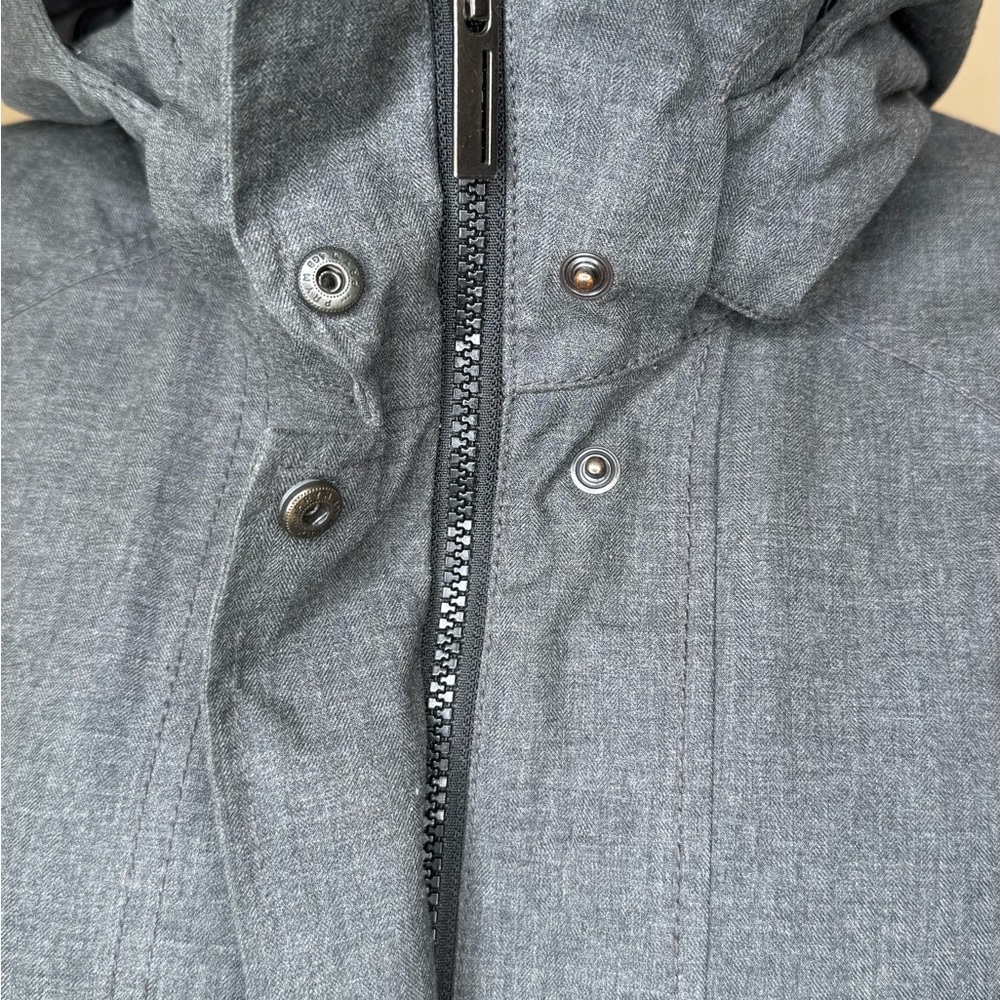 Nau Down Jacket S Hooded Insulated Waterproof Zip Snap Gray - Picture 10 of 13